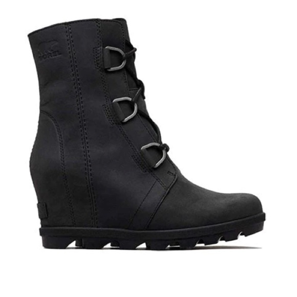 Black, Sorel ‘Joan of Arctic’ Wedge Bootie. Women size 10